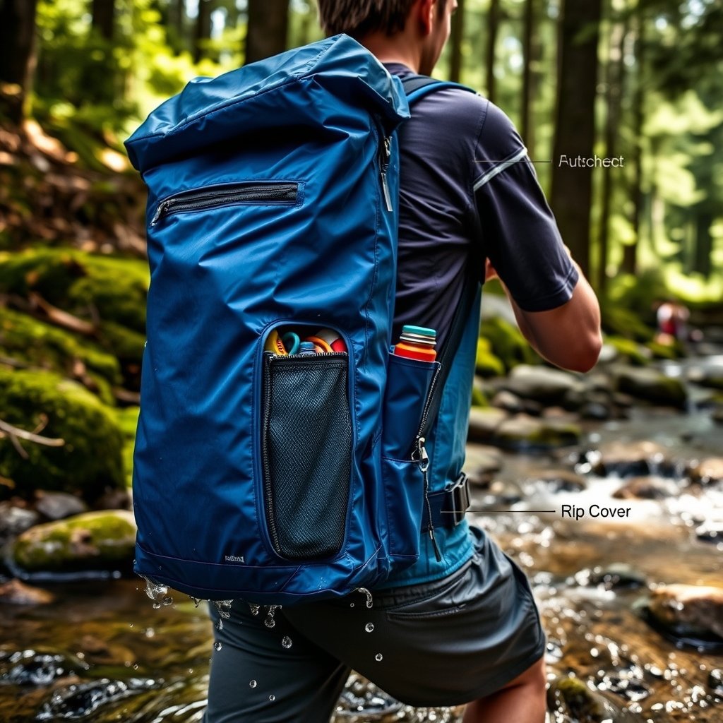 hiking backpack in action
