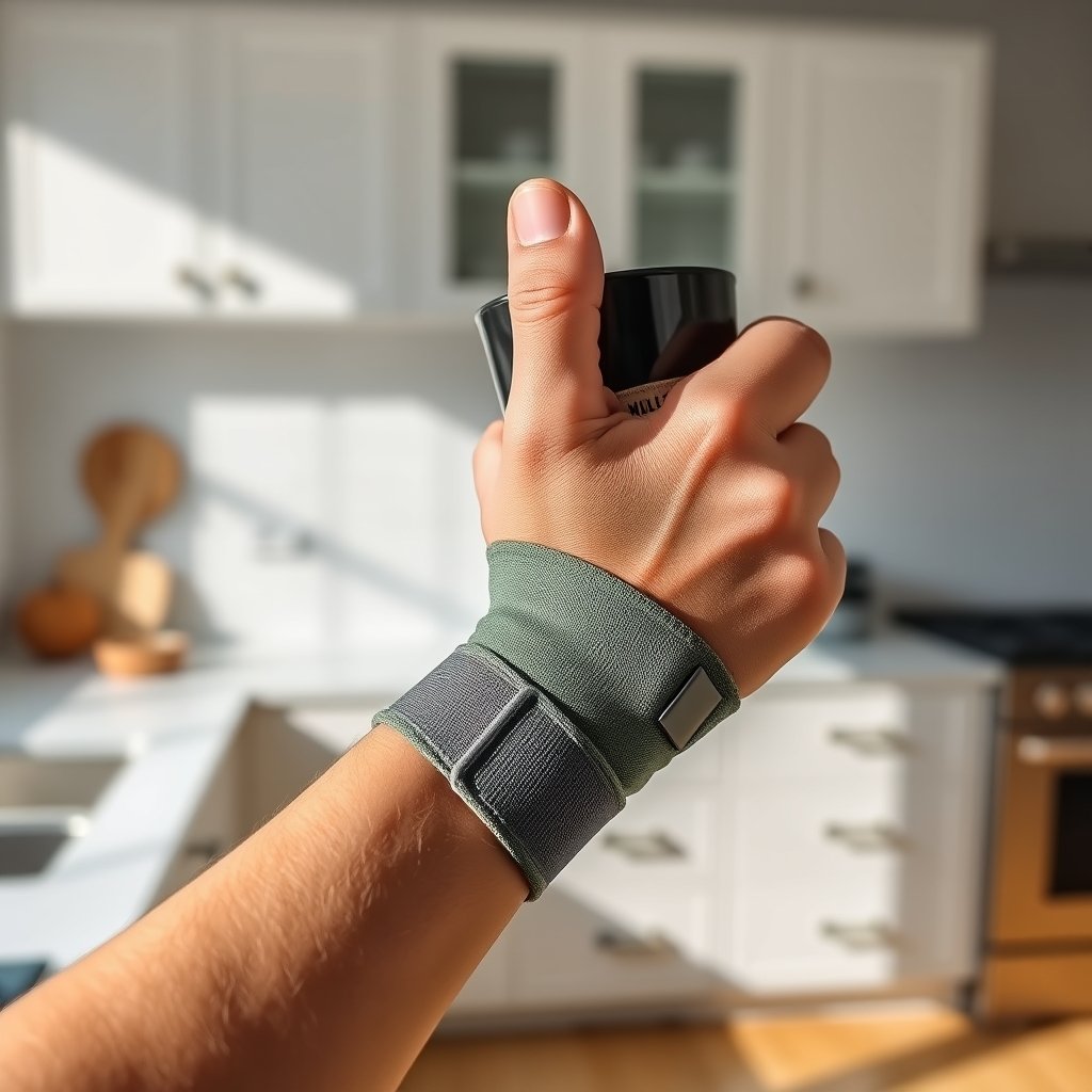 wrist brace in action
