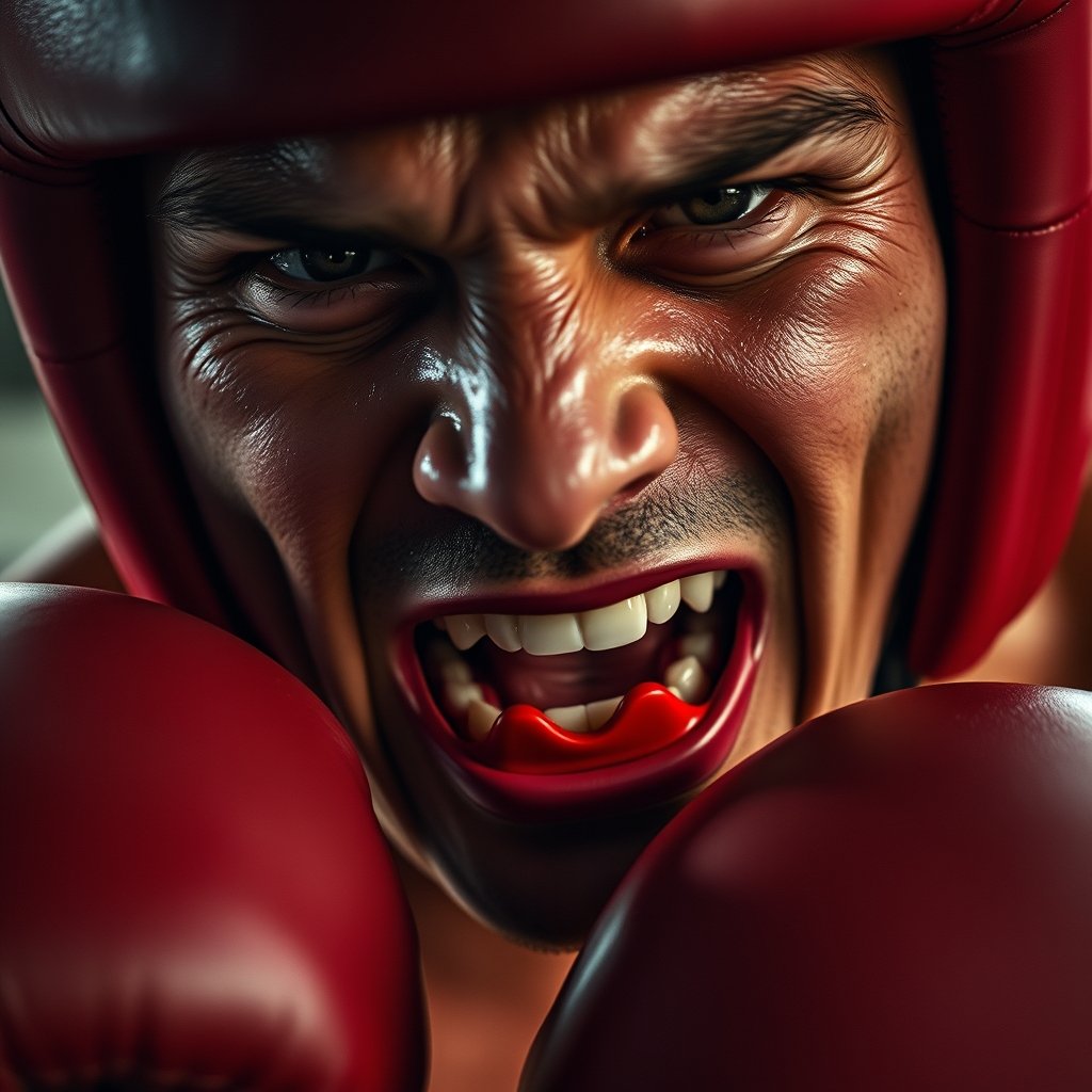 boxing mouthguard in action