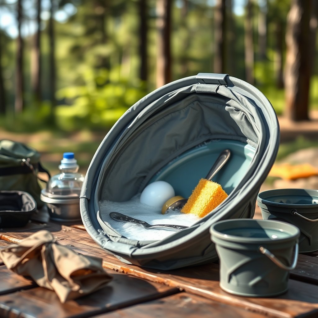 collapsible bucket in action