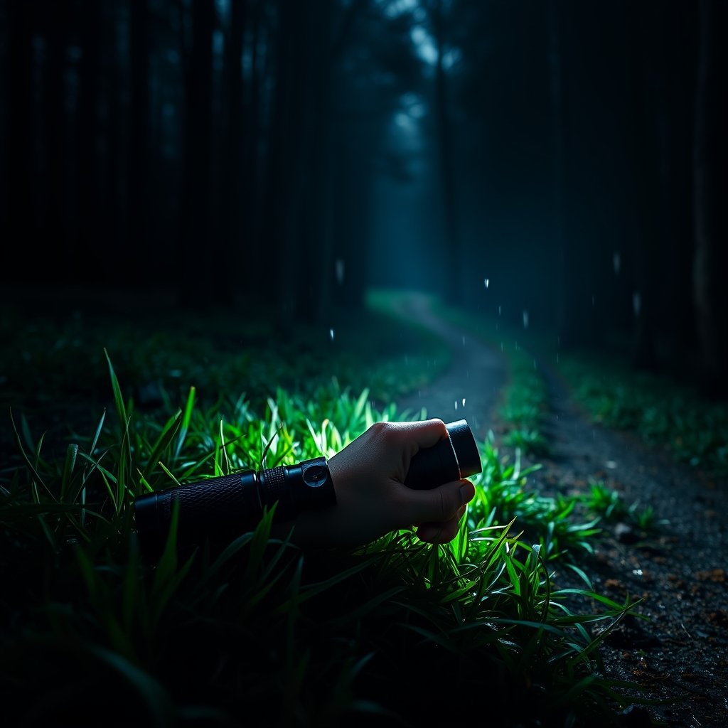 tactical flashlight in action