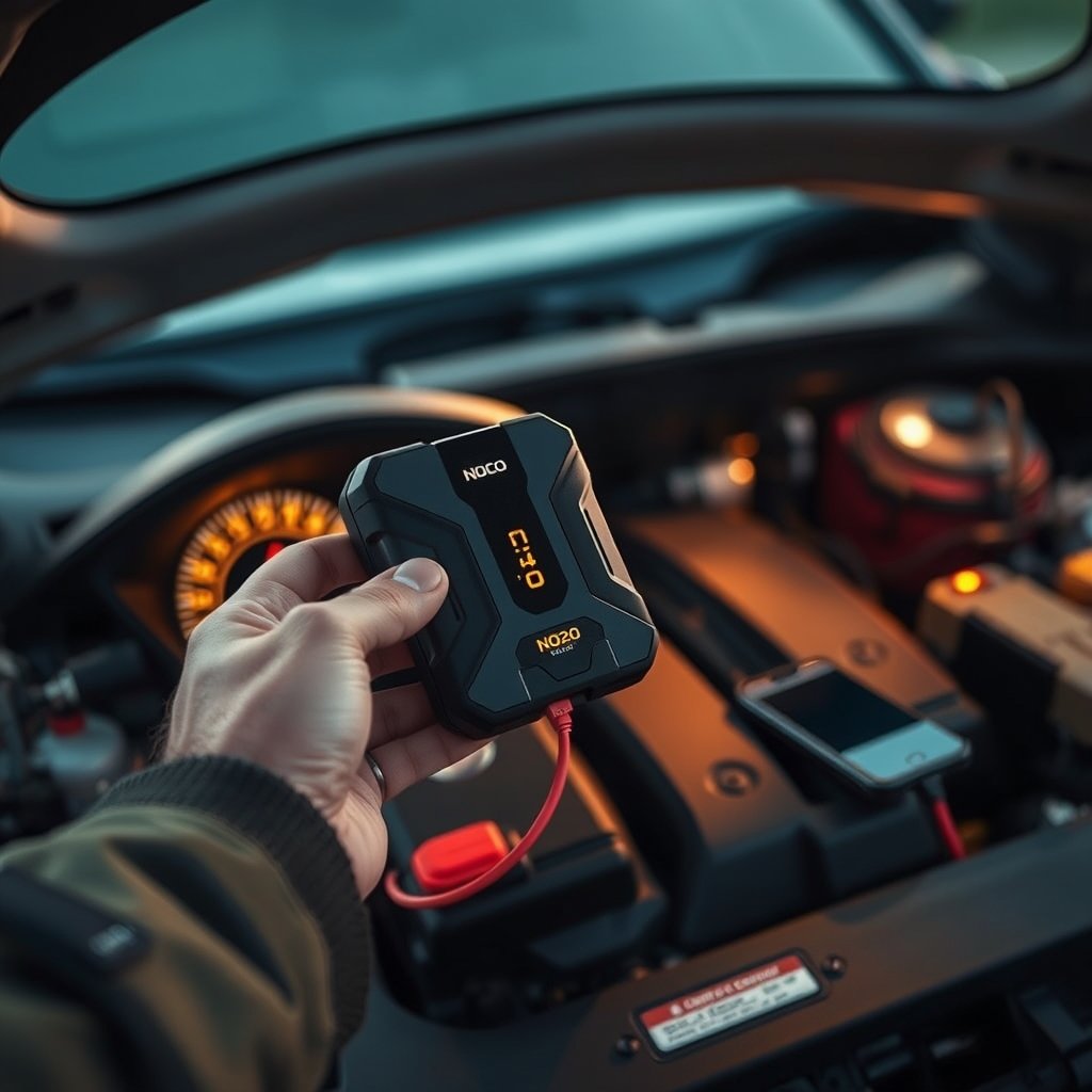 jump starter in action