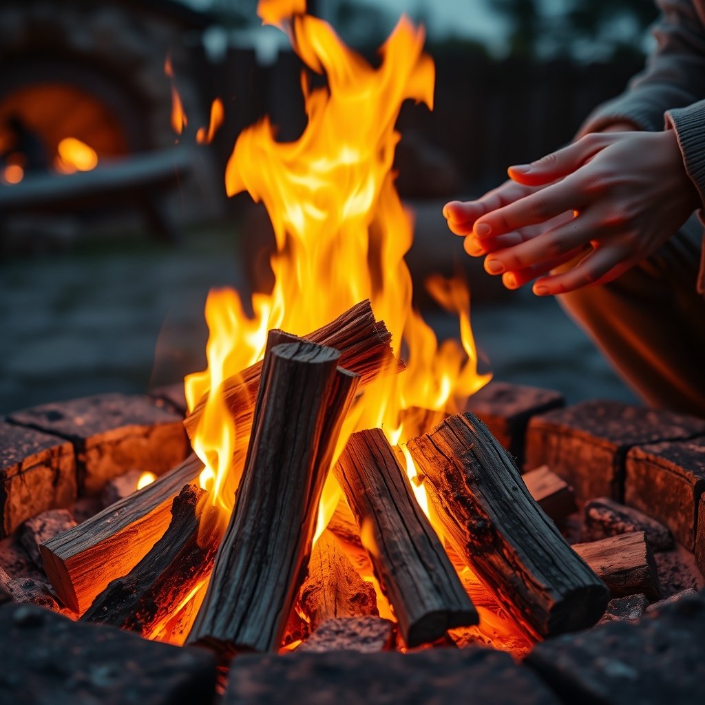 fatwood firestarter in action