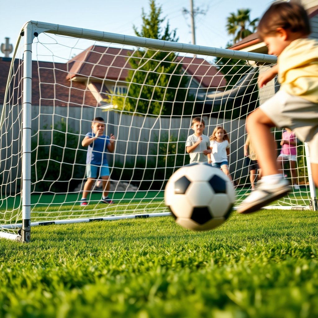 soccer goal in action