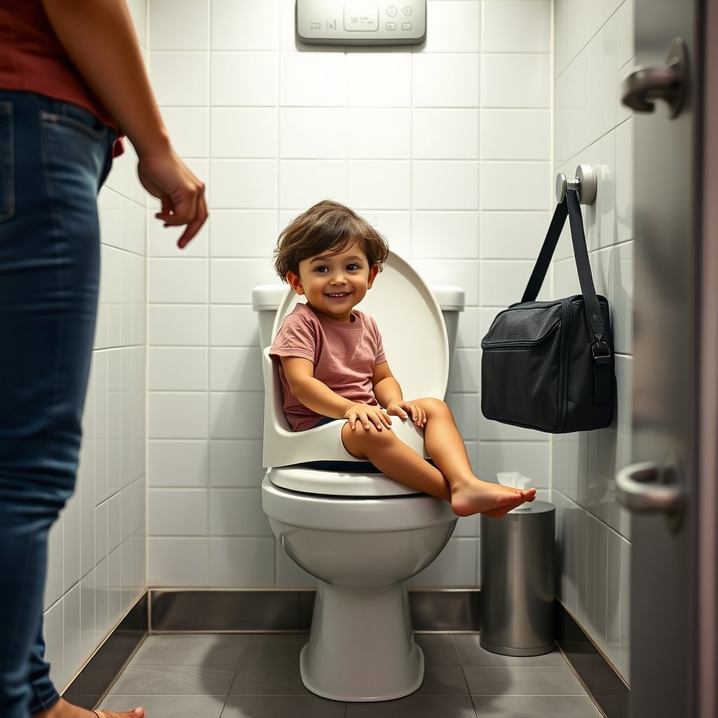 portable potty in action